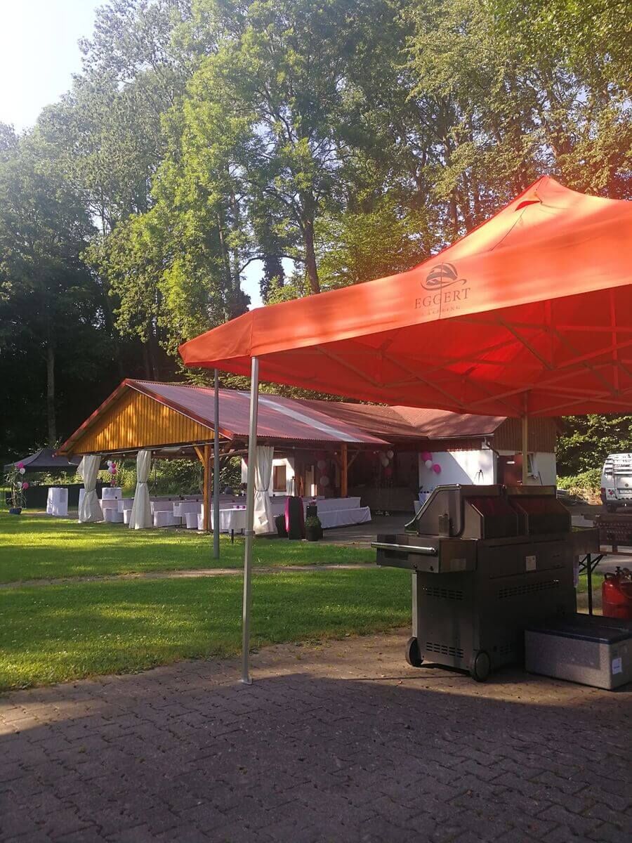 3x3m QUICKUPTENT Grillzelt mit Vordach der ALU-HEXAGON-Serie