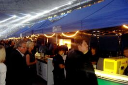 21 6x3m Cateringzelte von QUICKUPTENT in der Veltins-Arena auf Schalke im Einsatz