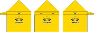 GOVINDA-Brandingentwurf für ein 3x3m Promotion-Zelt mit Vordach