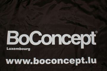 BoConcept im Flexdruck auf dem QUICKUPTENT Faltzelt Volant