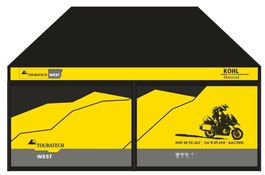 QUICKUPTENT Brandingentwurf für ein 6x3m ALU-HEXAGON-Faltzelt