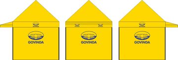 GOVINDA-Brandingentwurf für ein 3x3m Promotion-Zelt mit Vordach