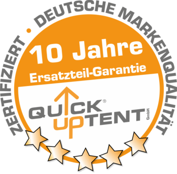 QUICKUPTENT bietet 10 Jahre Ersatzteil-Garantie