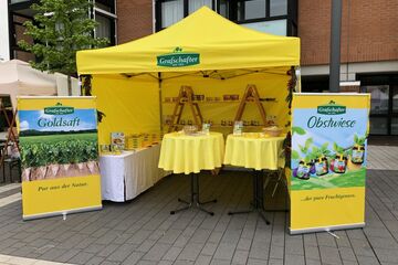 mobiler 3x3m Infostand von QUICKUPTENTs bewährter V2A-Edelstahl-Serie